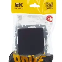 BRITE Розетка одинарная с заземлением с защитными шторками и крышкой 16А IP44 РСбш10-3-44-БрГ графит