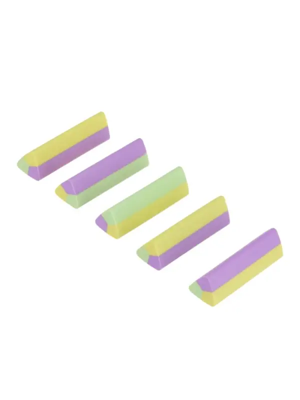 Набор ластиков 5 штук треугольных цветных, в коробке