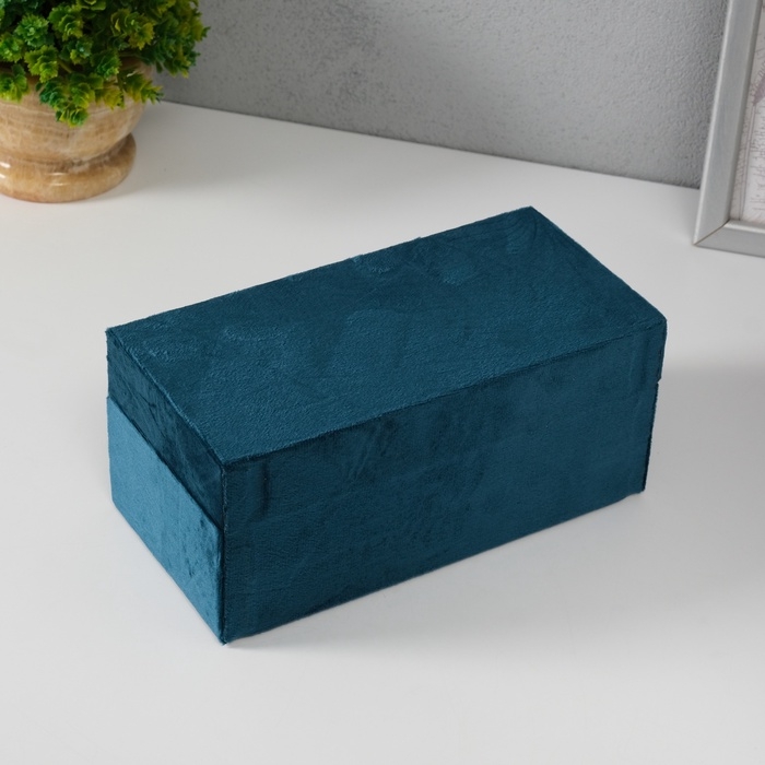 Шкатулка текстиль Шкатулка текстиль "Море" бирюзовая 10х20х9 см