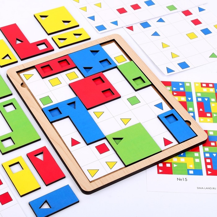 Тетрис с карточками, однотонные детали Тетрис с карточками, однотонные детали