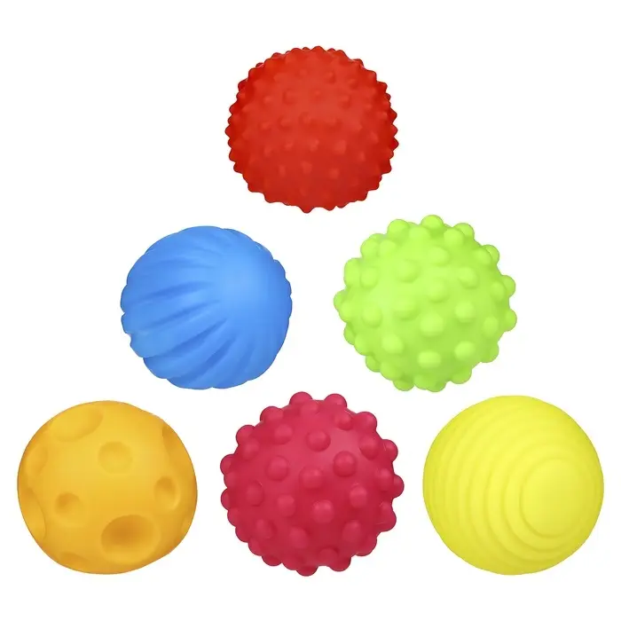 Тактильные мячики с пищалкой &laquo;Голубая ёлочка&raquo;, 6 шт., Крошка Я