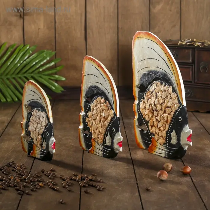 Сувенирный набор дерево  Сувенирный набор дерево "Рыбки с оранжевым краем" 20х8х25 см