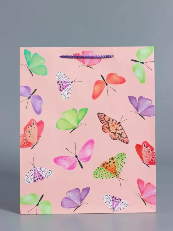 Пакет подарочный "Крылья счастья" ламинированный 26 х 12 х 32 см