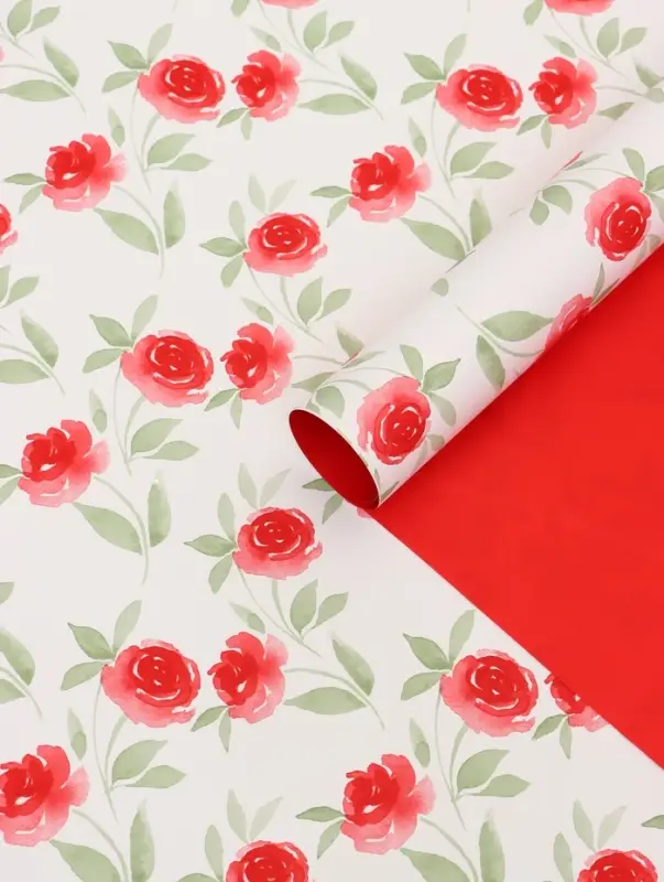 Пленка для цветов и букетов &laquo;Цветы&raquo;, красная, 57&times;57 см