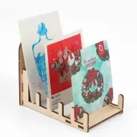 Подставка под открытки 5 ячеек, 9&times;13.5&times;11 см, низкая, толщина 3 мм, цвет бежевый