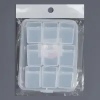 Органайзер для хранения мелочей, 9 баночек, в контейнере, 11.5&times;9&times;2.7 см, прозрачный