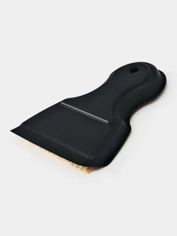 Щетка с совком  Щетка с совком "Meli", бамбуковая ручка, цвет черный 18х14 см