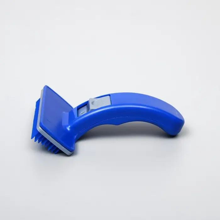 Пуходёрка, 10&times;15 см, с самоочисткой, пластик, синяя