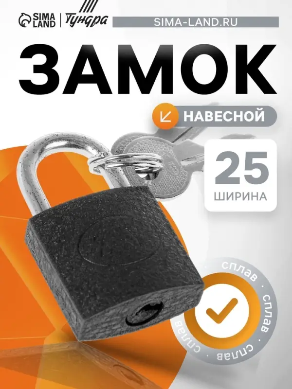 Замок навесной, тип 10, 25&times;42 мм, 2 ключа
