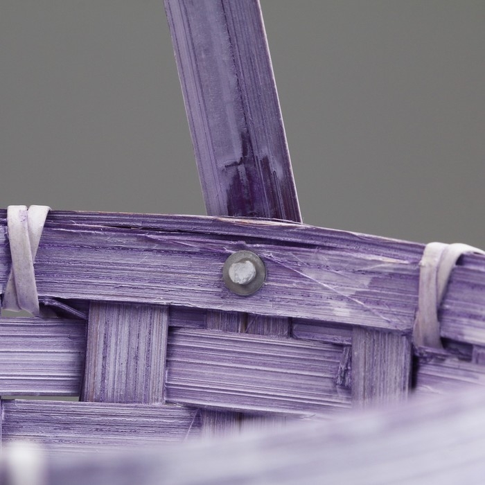 Корзина плетеная, D17 х 12 х 22 см, фиолетовая, бамбук Корзина плетеная, D17 х 12 х 22 см, фиолетовая, бамбук