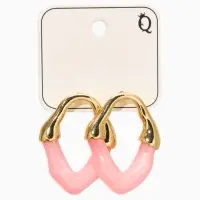 Серьги акрил "Столоктиты", цвет розовый в золоте
