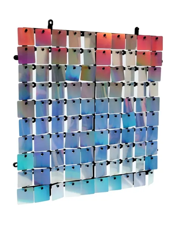 Панель с пайетками для фотозоны 30&times;30 см, серебристая с эффектом голографии