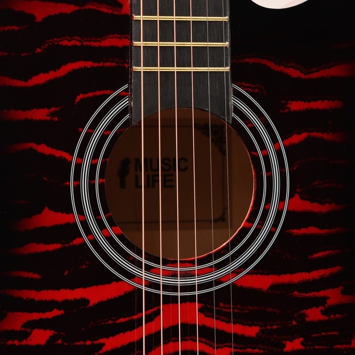 Акустическая гитара Music Life QD-H38Q-hw, красная Акустическая гитара Music Life QD-H38Q-hw, красная