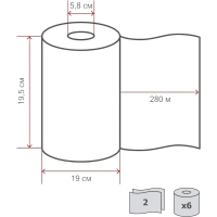 Полотенца бумажные д/держ.FOCUS Jumbo с ЦВ 1сл.280м 6рул 5036889