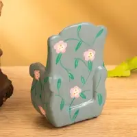 Мебель для кукол &laquo;Кресло с цветами&raquo;, 6&times;5&times;9.5 см, дерево, серая
