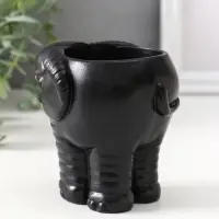 Подставка для мелочей «Слон», 8×9.5×8.5 см, чёрная