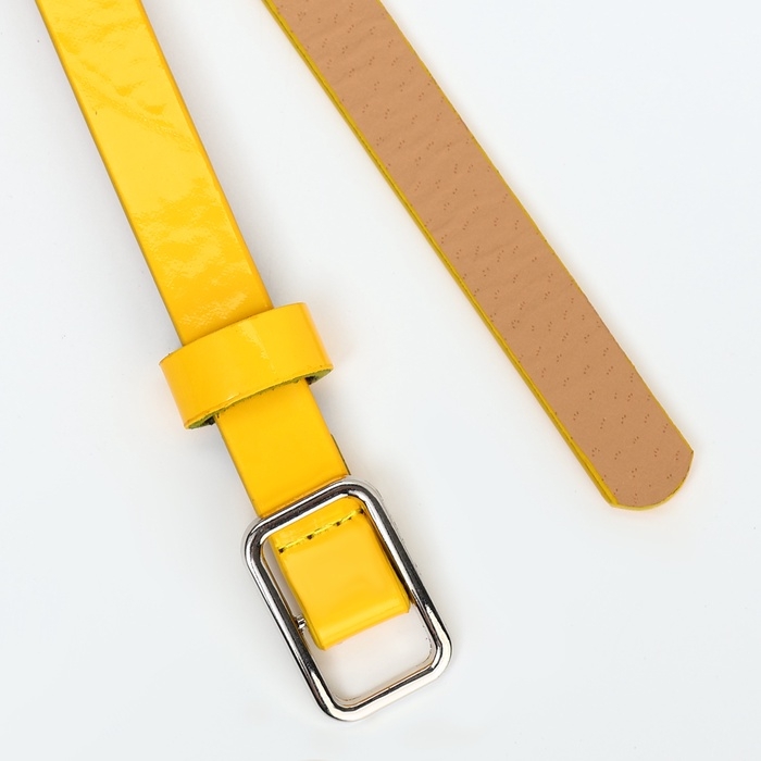 Ремень женский, ширина 1,3 см, пряжка металл, цвет жёлтый Ремень женский, ширина 1,3 см, пряжка металл, цвет жёлтый