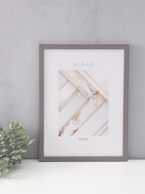 Фоторамка пластик Фоторамка пластик "МИРАМ" 30х40 см, т.серый