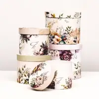 Набор шляпных коробок 5 в 1 &laquo;Пёстрые цветы&raquo;, 22&times;19.5, 14&times;13 см