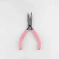 Тонкогубцы изогнутые, для рукоделия, 13&times;6.5 см, цвет серебряный/розовый