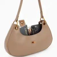 Сумка женская багет TEXTURA на молнии, 30&times;5&times;17 см, светло-коричневая