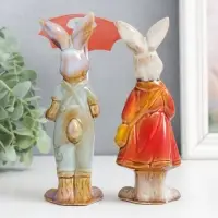 Фигурка керамика &laquo;Заюшка - под зонтом&raquo;, 15.5&times;4.5&times;5 см, МИКС