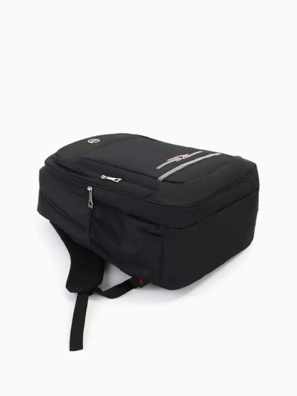 Рюкзак молодёжный, со светоотражающей полосой, 2 отдела, 4 кармана, 37&times;17&times;54 см, чёрный