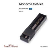 Ручка шариковая, 0.5 мм, BrunoVisconti MONACO, стержень синий, корпус Soft Touch серый, в футляре