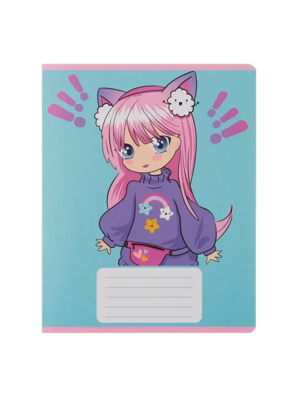 Комплект тетрадей из 10 штук, 12 листов в частую косую линию Calligrata "Аниме", обложка мелованный картон, ВД-лак, блок офсет, 5 видов по 2 штуки