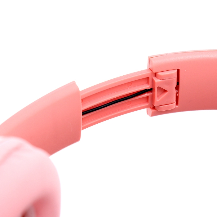 Наушники беспроводные «Зайчик», звуковые и световые эффекты, складные, цвет розовый Наушники беспроводные «Зайчик», звуковые и световые эффекты, складные, цвет розовый