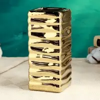 Ваза &laquo;Кина&raquo;, 9&times;20 см, керамика, золото