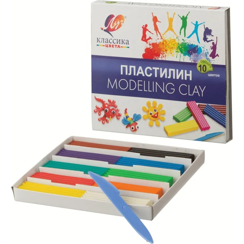 Пластилин классический Луч Классика 10 цв 200 гр со стеком