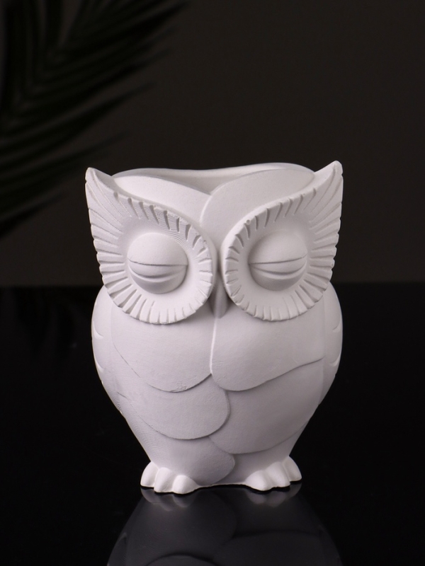 Кашпо "Сова" 10х7 см, натуральный