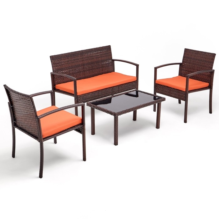 Набор садовой мебели: Стол 80 х 50 х 38 см, диван 106 x 58 x 84 см, 2 кресла 59 x 58 x 84 см Набор садовой мебели: Стол 80 х 50 х 38 см, диван 106 x 58 x 84 см, 2 кресла 59 x 58 x 84 см