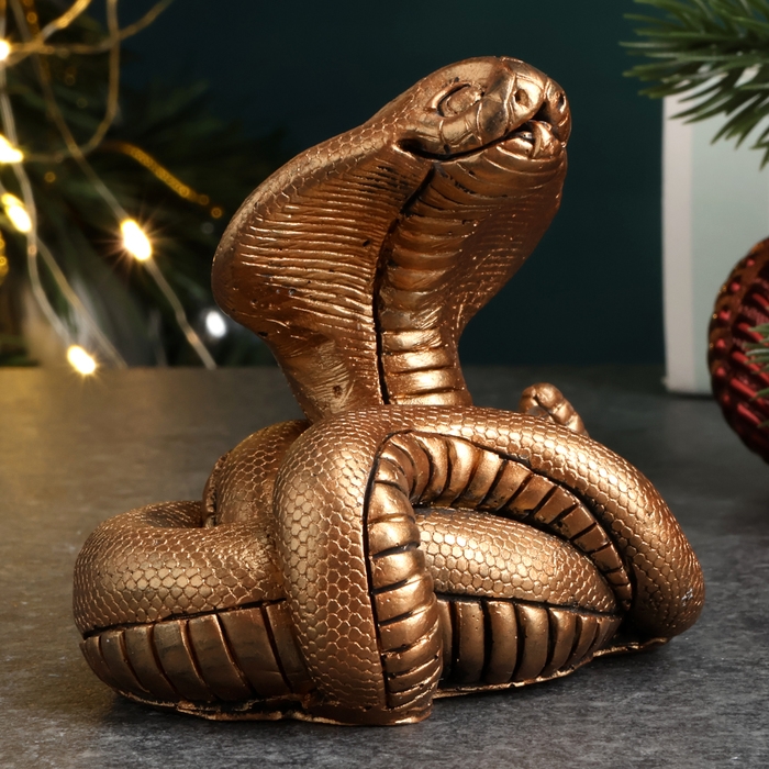 Новый год. Символ 2025. Фигура Новый год. Символ 2025. Фигура "Змея Кобра" бронза, 6х7х5см