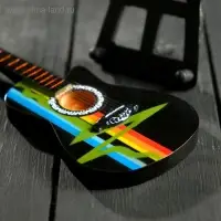 Гитара сувенирная "Gibson Acustic" черная, на подставке 24х8х2 см