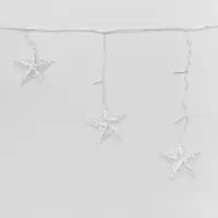 Гирлянда &laquo;Бахрома-арка&raquo; 2.5&times;1.2 м с насадками &laquo;Звёзды&raquo;, IP20, прозрачная нить, 136 LED, свечение белое, 8 режимов, 220 В