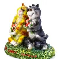 Садовая фигура из полистоуна &laquo;Кошки влюблённые. Всё будет хорошо&raquo;, 23&times;15&times;23 см