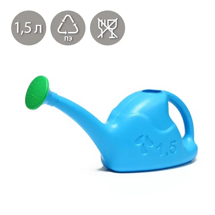 Лейка с длинным носиком, 1.5 л, с рассеивателем, носик d=16 мм, МИКС