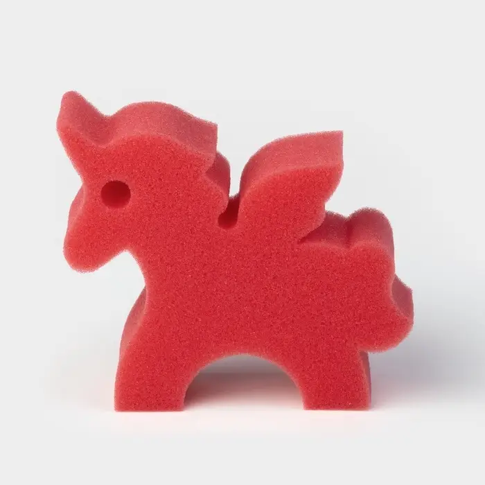 Губка для тела детская «Единорог», 11×9,5×4 см, розовая Губка для тела детская «Единорог», 11×9,5×4 см, розовая