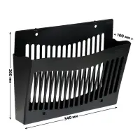 Лоток для бумаг Стамм, А4, настенный, пластиковый, 1 отделение, чёрный, 26&times;10&times;34 см