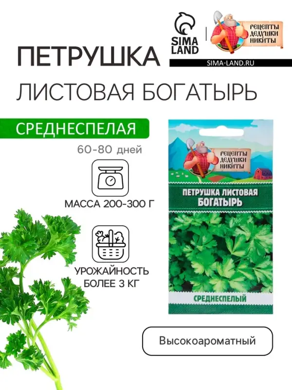 Семена петрушка листовая «Богатырь», 2 г