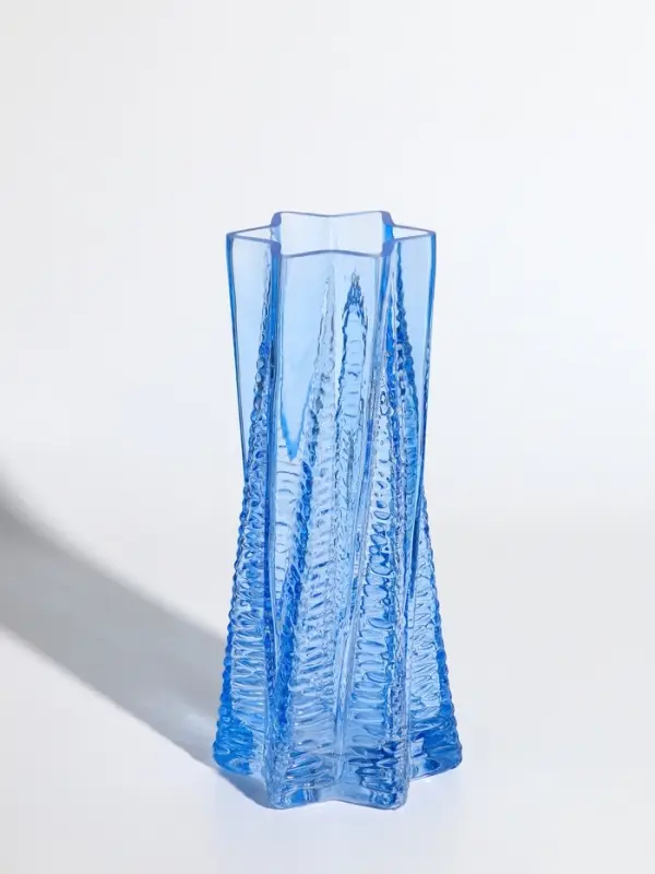 Ваза стекло настольная  Ваза стекло настольная "Флоранс" 25х11х9 см, голубой