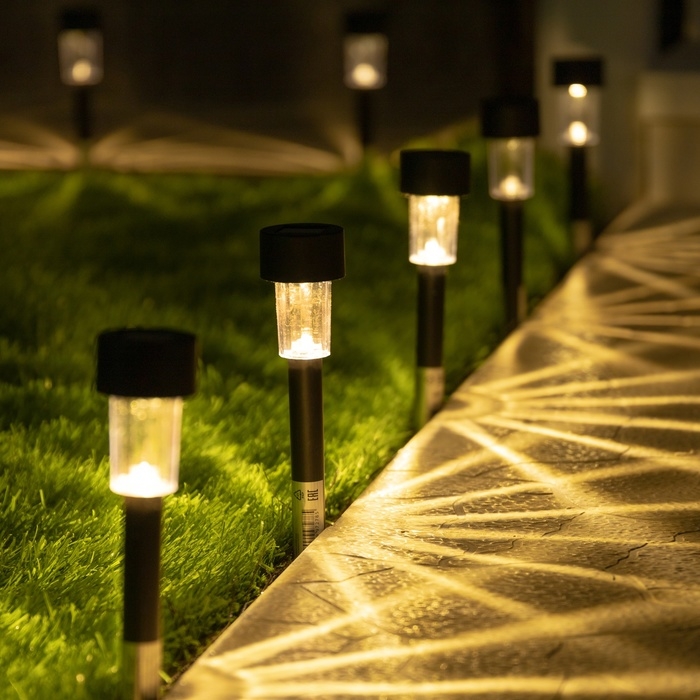 Набор садовых светильников на солнечной батарее «Цилиндр», 4.5 × 30 × 4.5 см, 1 LED, свечение тёплое белое, 10 шт. Набор садовых светильников на солнечной батарее «Цилиндр», 4.5 × 30 × 4.5 см, 1 LED, свечение тёплое белое, 10 шт.