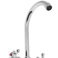 Смеситель для кухни ZEIN Z3101, двухвентильный, высокий излив, хром