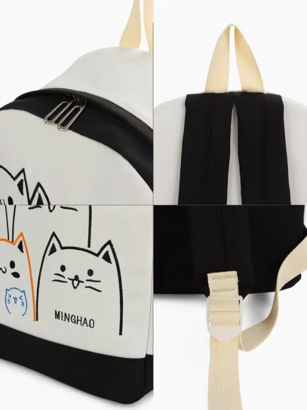 Рюкзак школьный на молнии, с карманами, с рисунком, размер 30&times;14&times;43 см, чёрный