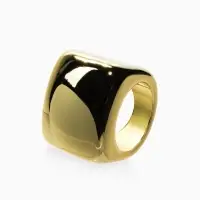 Кольцо пластик "Объемный квадрат", р-р 17, цвет золото Кольцо пластик "Объемный квадрат", р-р 17, цвет золото