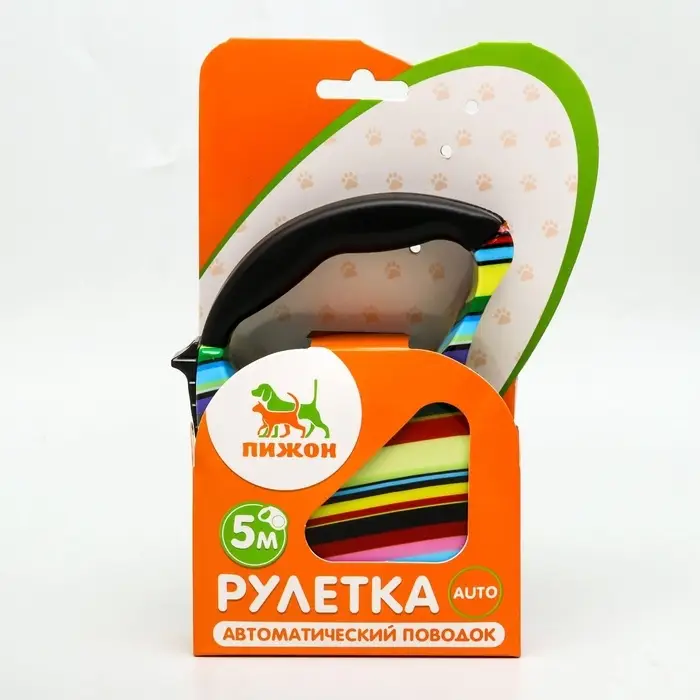 Рулетка, 5 м, до 15 кг, резиновая ручка, разноцветная