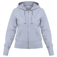 Толстовка женская Hooded Full Zip серый меланж, размер XXL