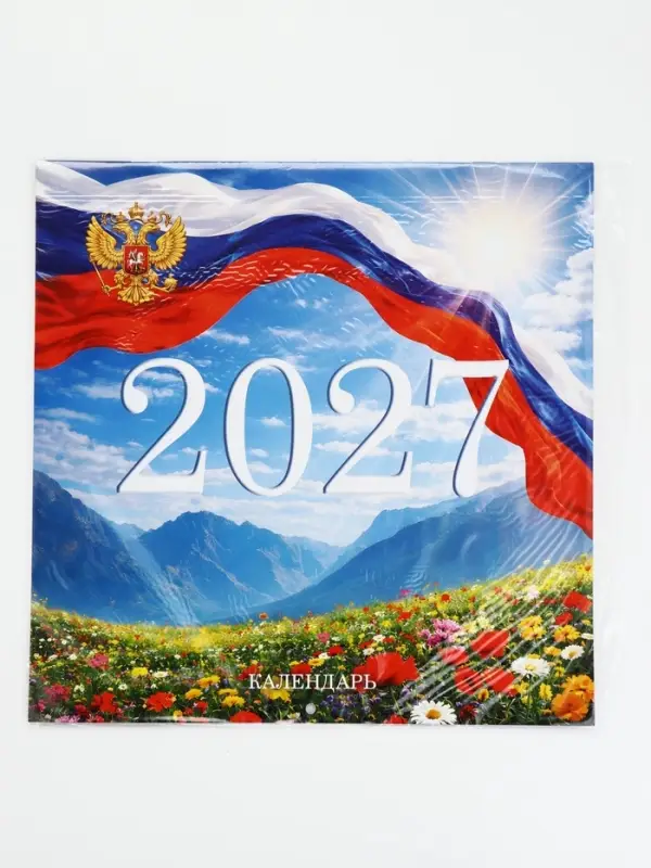 Календарь 2027 перекидной на скрепке 6 листов 29&times;29, &laquo;Патриотичный&raquo;